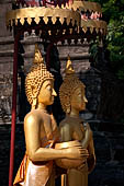 Vientiane, Laos - Wat Si Saket, the area around the temple precinct is filled with stupas, drum tower, open pavilion sheltering Buddha statues.